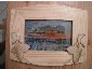 cornice in legno con sagome di rose: 